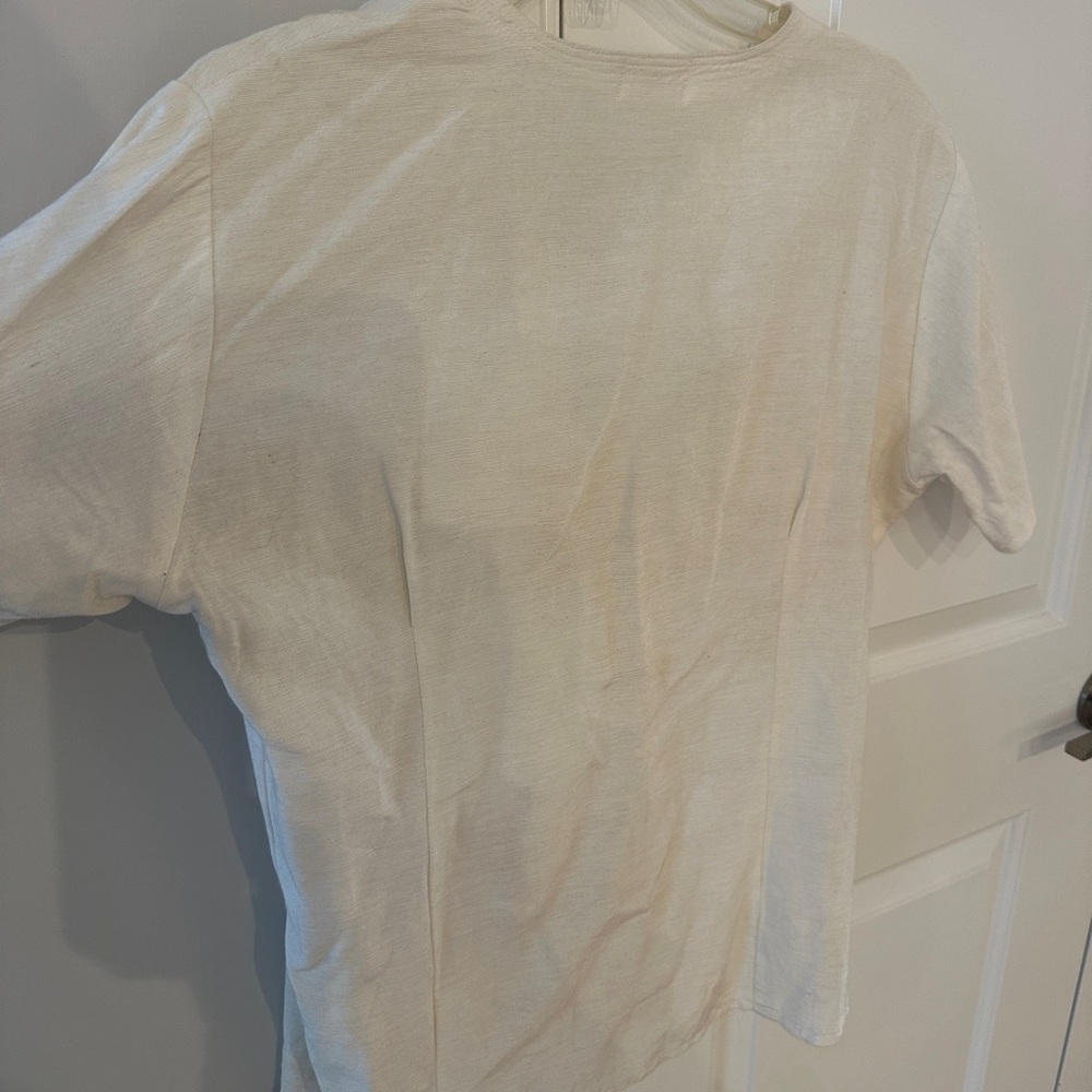 Cream Button-Front Lg Top - Picture 2 of 3